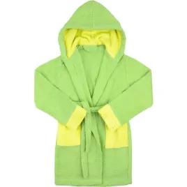 szlafrok-dzieciecy-bawelniany-frotte-kaptur-kieszenie-zielony-134-140