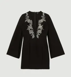 czarna-mini-sukienka-wieczorowa-dlugie-rekawy-zdobienia