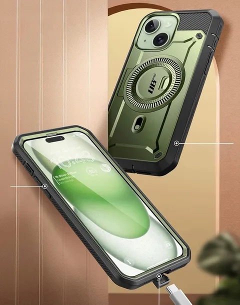 plecki-supcase-do-apple-iphone-15-zielony-funkcje-ladowanie-indukcyjne