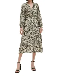 kremowo-czarna-wzorzysta-sukienka-midi-dlugi-rekaw-roslinny-wzor