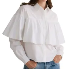 biala-bawelniana-gladka-klasyczna-koszula-z-peleryna-luzna