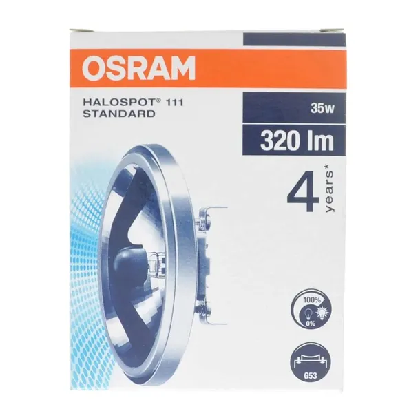 Osram Halospot 111 35W G53 Ciepłe białe lampa halogenowa 320lm 12V 41832 FL