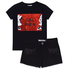 myszka-minnie-czarny-komplet-na-lato-128-cm