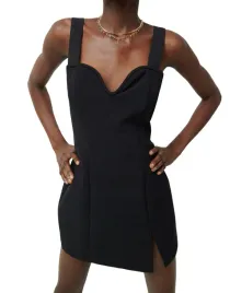 czarna-sukienka-mini-na-ramiaczkach-dekolt-serce-klasyczna-gladka