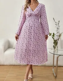 shein-sukienka-ciazowa-midi-dlugi-rekaw-rozowy-rozmiar-40-42