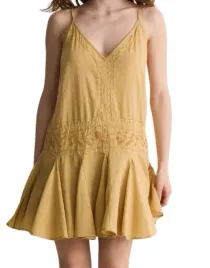 musztardowa-sukienka-na-ramiaczkach-gleboki-dekolt-haft-dzety-klasyczna-l