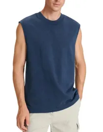 granatowa-koszulka-bez-rekawow-bawelniana-gladka-klasyczna