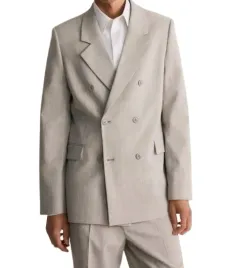 bezowa-marynarka-dwurzedowa-wzor-biale-paski-guziki-klasyczna-l