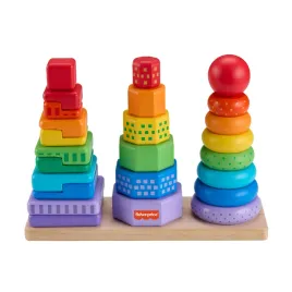 fisher-price-drewniane-piramidki-sorter-ksztaltow