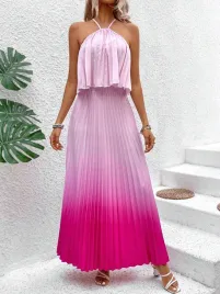 rozowy-komplet-plisowany-top-spodnica-maxi-wzor-ombre-shein-38