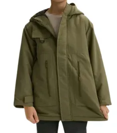 klasyczna-zielona-kurtka-parka-kaptur-kieszenie-zamek-luzna