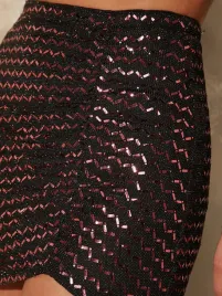 czarno-rozowy-komplet-spodnica-tuba-top-bufki-dopasowany-shein-m