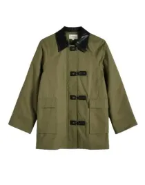 zielona-prosta-bawelniana-kurtka-dlugi-rekaw-kieszenie-zamek