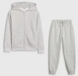 4f-bluza-dla-dziewczynki-rozpinana-z-kapturem-spodnie-dresowe-zestaw-szar