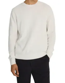 bialy-bawelniany-klasyczny-sweter-dlugi-rekaw-prosty-okragly-dekolt-l