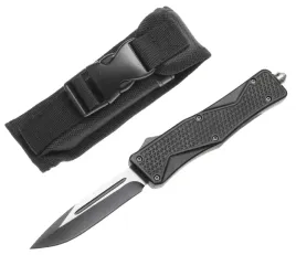 noz-automatyczny-otf-taktyczny-dwustronne-ostrze-czarny-pochwa