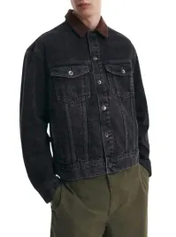 czarna-kurtka-jeansowa-brazowy-kolnierzyk-sztruks-kieszenie-guziki