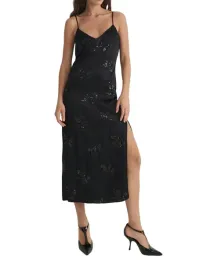 czarna-zdobiona-cekinowa-sukienka-midi-z-wiskozy-na-ramiaczkach