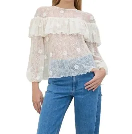 koronkowa-bluzka-kremowa-dlugi-rekaw-falbany-zdobienie-klasyczna-l