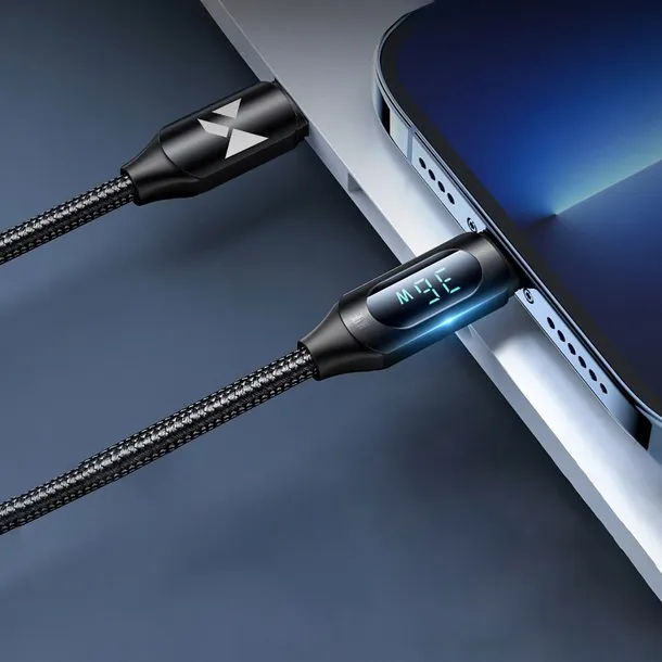 kabel-przewod-do-iphone-usb-c-lightning-z-wyswietlaczem-led-36w-2m-czarny-waga-z-opakowaniem-0-5-kg