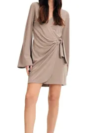 brazowa-koszulowa-mini-sukienka-kopertowa-dlugi-rekaw-gladka-wiazanie
