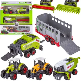 kombajn-2-traktory-naczepy-zestaw-malego-farmera-maszyny-rolnicze-ciagnik