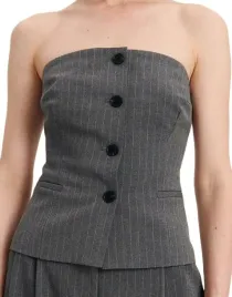 ciemnoszary-gorsetowy-top-w-paski-klasyczny-odkryte-ramiona-reserved-xs