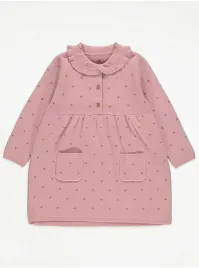 sukienka-rozowa-dzianinowa-wzor-groszki-kieszenie-kolnierzyk-george-92-98