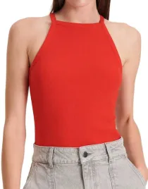 czerwone-dzianinowe-body-dopasowane-bez-rekawow-klasyczne-reserved-l