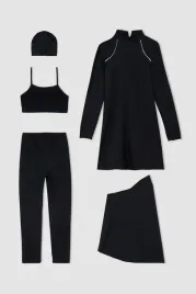 czarny-zestaw-sportowy-5-rzeczy-legginsy-czapka-sukienka-top-defacto-l