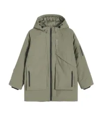 zielona-przeciwdeszczowa-kurtka-dlugi-rekaw-kieszenie-kaptur