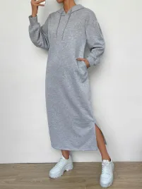 sukienka-dresowa-midaxi-szara-klasyczna-kaptur-rozciecie-emery-rose-s