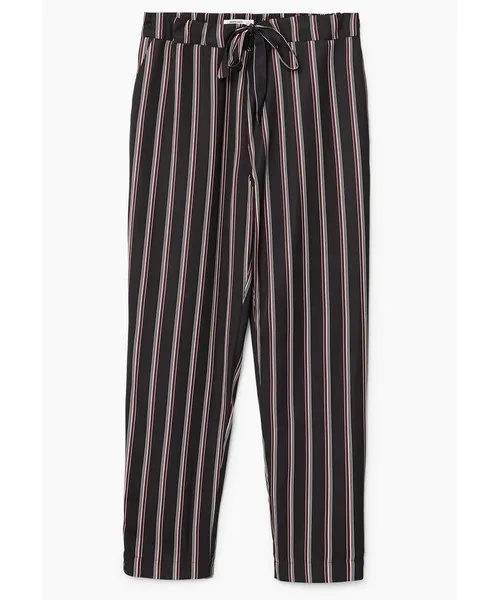 spodnie-paski-czarne-satynowe-mango-xs