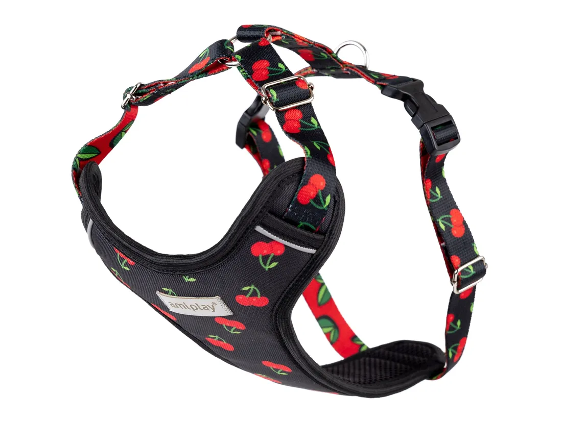 amiplay-szelki-dla-psa-discovery-behappy-l-cherry-waga-z-opakowaniem-0-4-kg