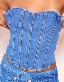 prettylittlething-top-damski-niebieski-klasyczny-rozmiar-44