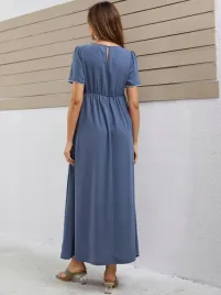 niebieska-sukienka-maxi-ciazowa-krotki-rekaw-bialy-haft-wzor-shein-40-42