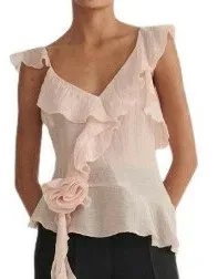 brzoskwiniowa-transparentna-bluzka-na-ramiaczkach-falbanka-kwiatek-xs