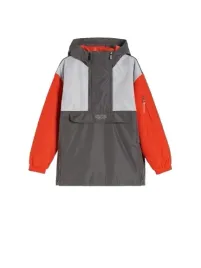 szaro-czerwona-gladka-kurtka-z-kapturem-anorak-rekawy-ze-sciagaczami