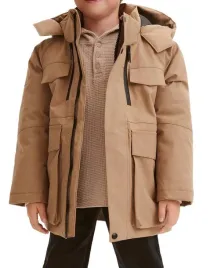 brazowa-kurtka-z-kapturem-parka-ocieplana-kieszenie-zatrzaski