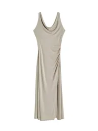 bezowa-sukienka-marszczeia-lejacy-dekolt-klasyczna-gladka-xl