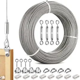 lina-stalowa-15-m-3-mm-ze-stali-nierdzewnej-z-zestawem-napinaczy-23-szt