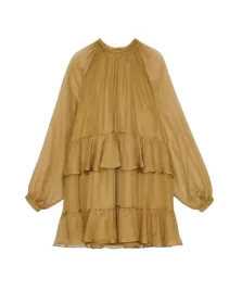 zielona-sukienka-khaki-oversized-mini-z-falbanami-dlugi-rekaw-stojka-40