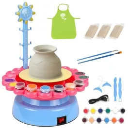 kolo-garncarskie-z-glina-farbami-zestaw-kreatywny