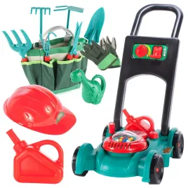 kosiarka-dla-dzieci-z-dzwiekiem-zestaw-ogrodowy-torba-10-el-kask-kanister