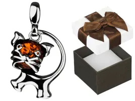 srebrna-oksydowana-zawieszka-kot-kotek-bursztyn