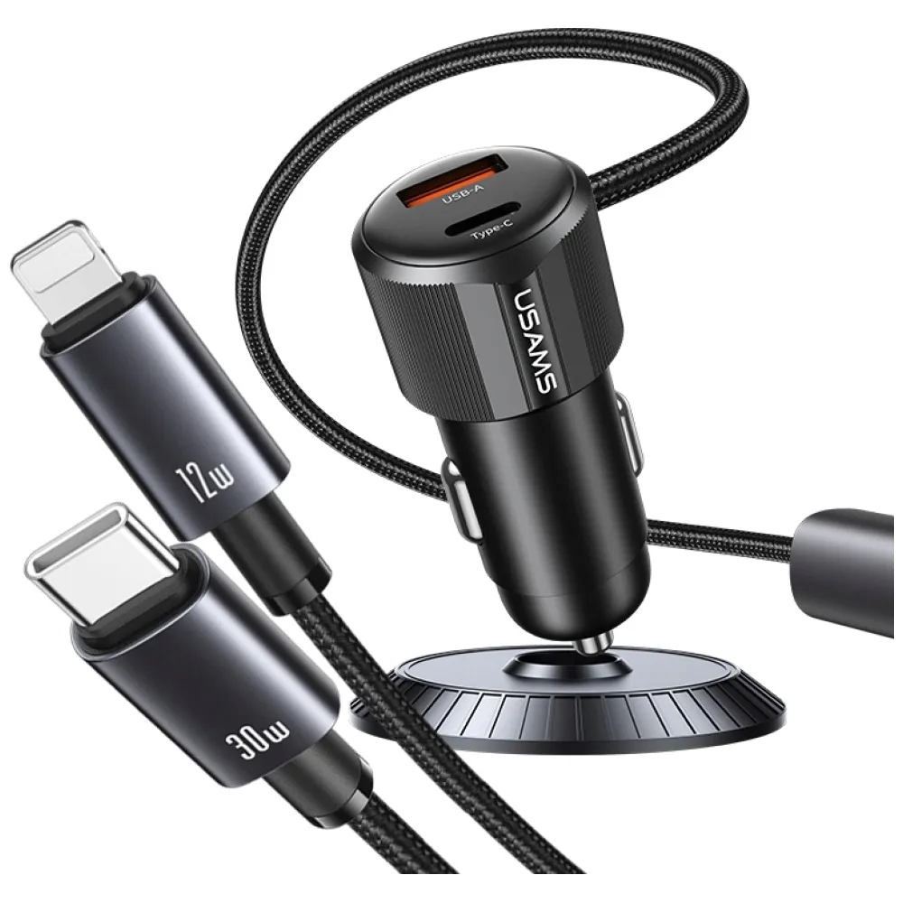 ladowarka-samochodowa-usb-typ-c-usams-3000-ma-kolor-szary