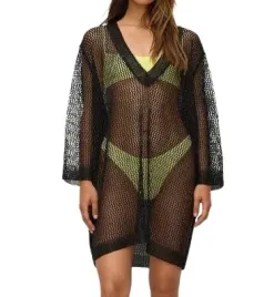 czarna-pleciona-narzutka-plazowa-dekolt-v-tunika-oversize-uniwersalny