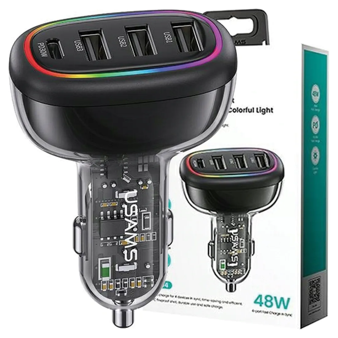 ladowarka-samochowoa-usams-1xusb-c-3xusb-a-c34-48w