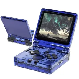 konsola-clamshell-anbernic-rg35xxsp-64g-5000-gier-niebieski-transparentna