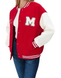 czerwona-luzna-klasyczna-kurtka-bomberka-rekawy-ekoskora-zapinana